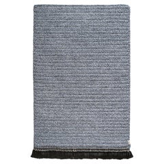 Handmade Crochet Thick rug in Blue Grey made of Cotton & Polyester by iota