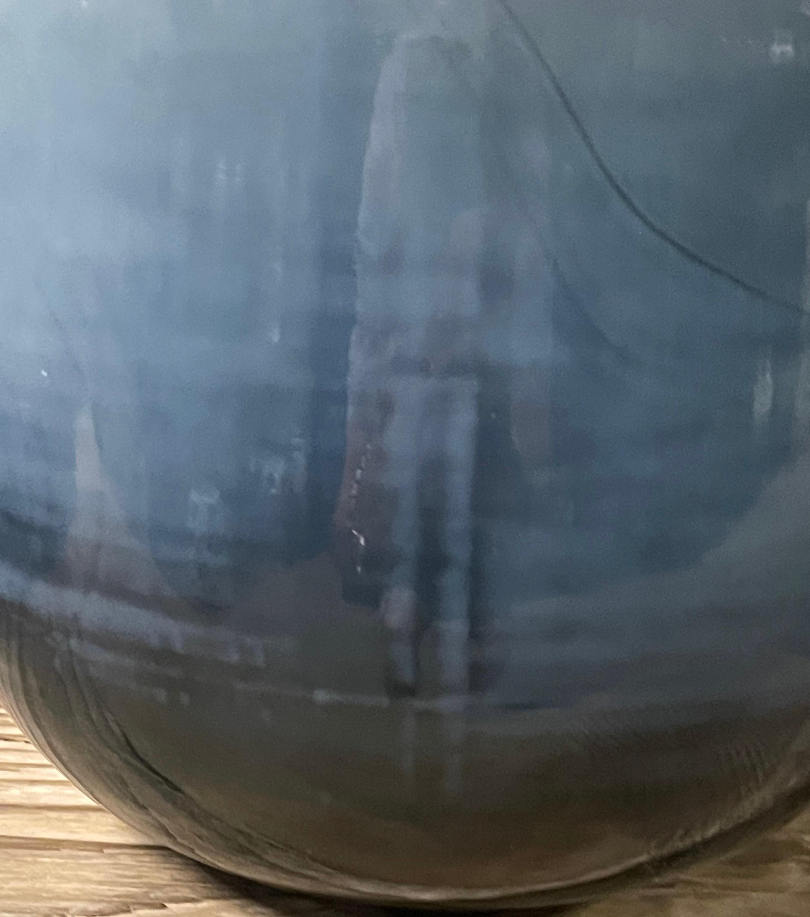 Romanian Blue Grey Ombre Pattern Glass Vase, Romania, Contemporary For Sale
