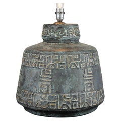 Blue Grey Floor Lamp , Pottery table lamp