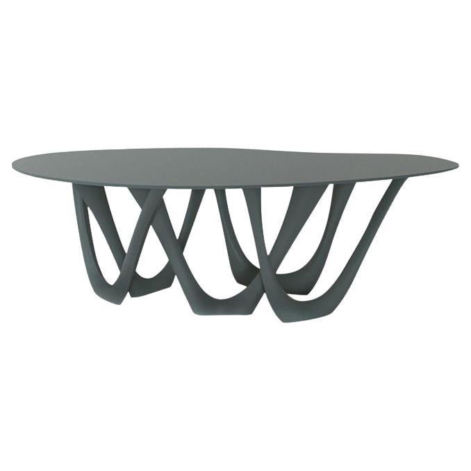 Skulpturaler G-Table aus blau-grauem Stahl von Zieta