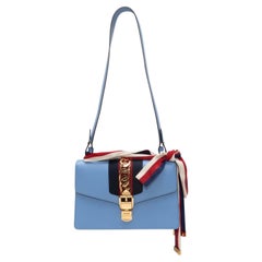 Blue Gucci Small Sylvie Shoulder Bag