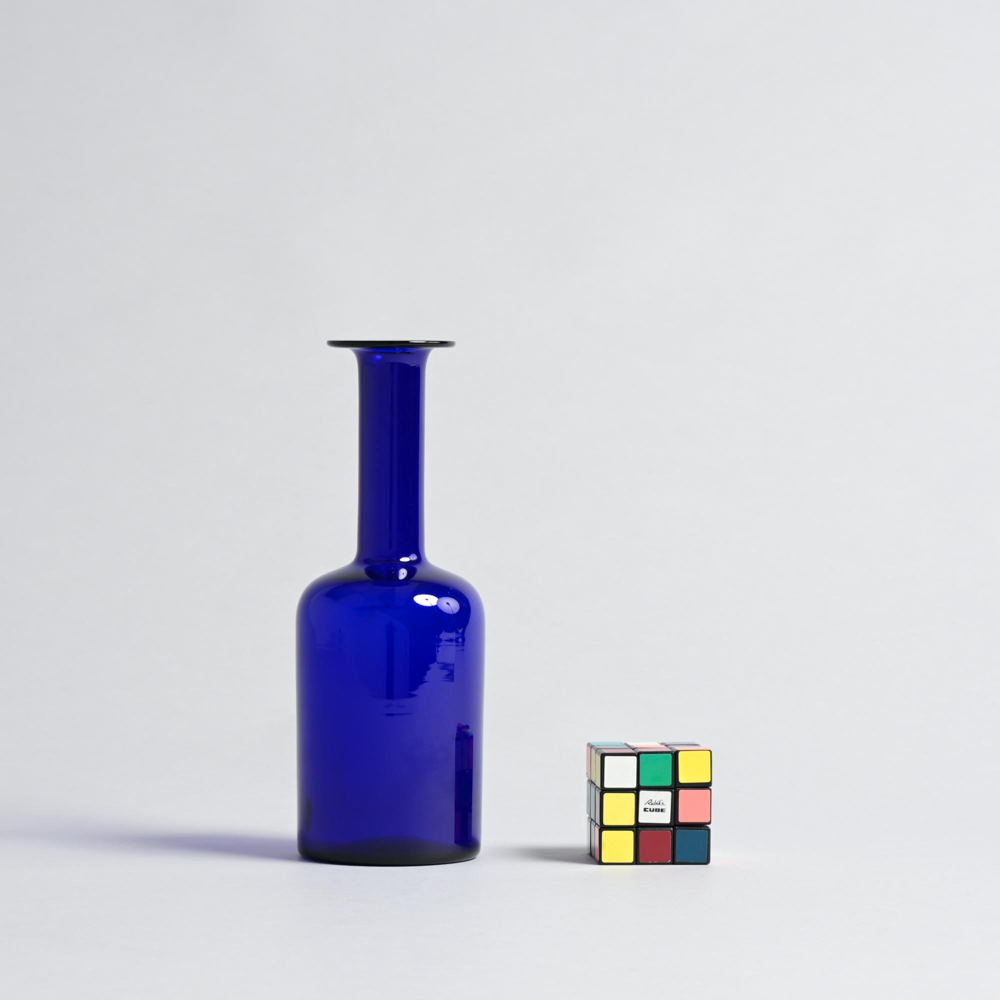 Blue Gulvase Vase by Otto Brauer for Holmegaard Danés en venta