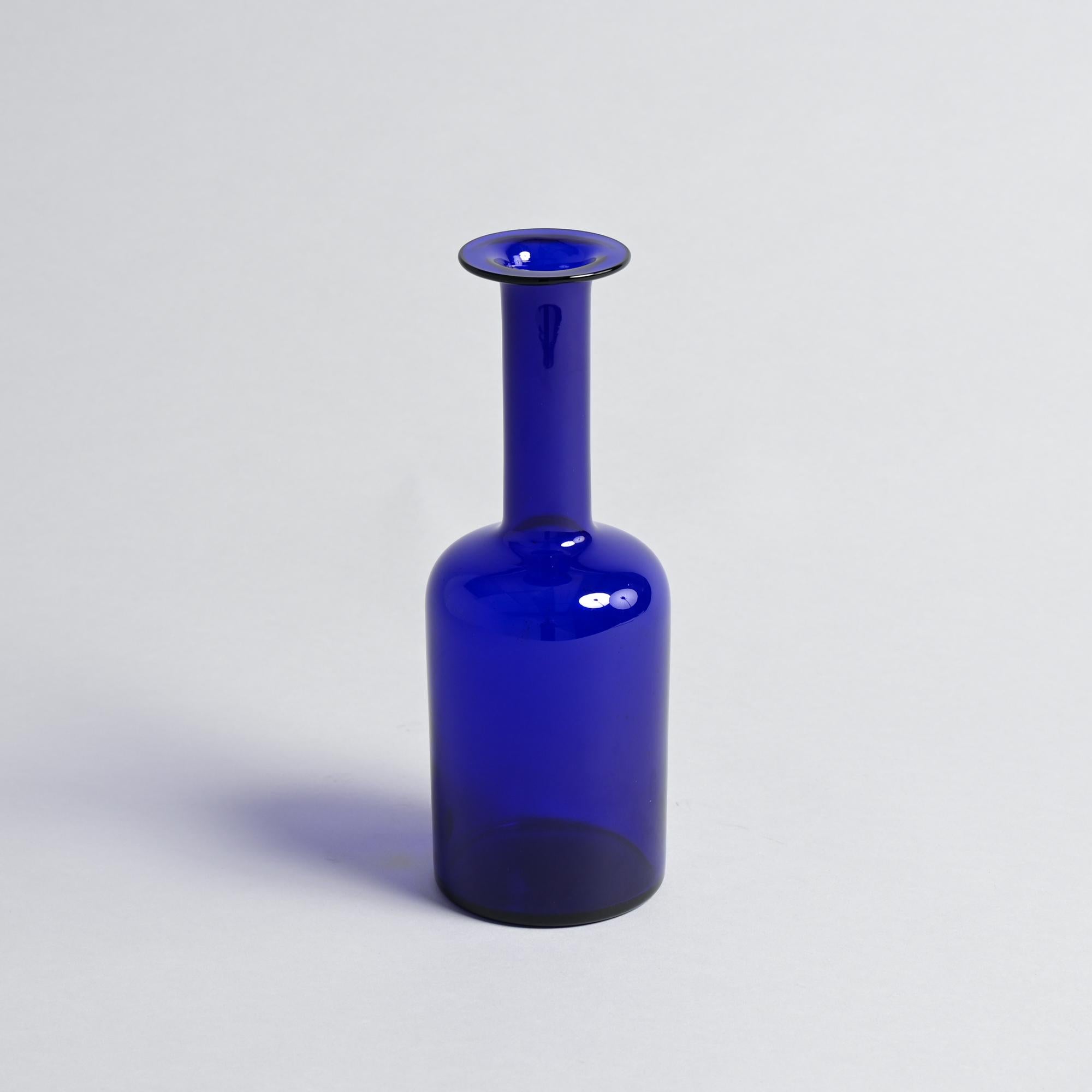 Blue Gulvase Vase by Otto Brauer for Holmegaard en Bueno estado para la venta en Vlimmeren, BE