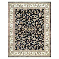 Blue Hand Knotted 250 KPSI Nain Design Pure Wool Oriental Rug 8'0" x 10'3"