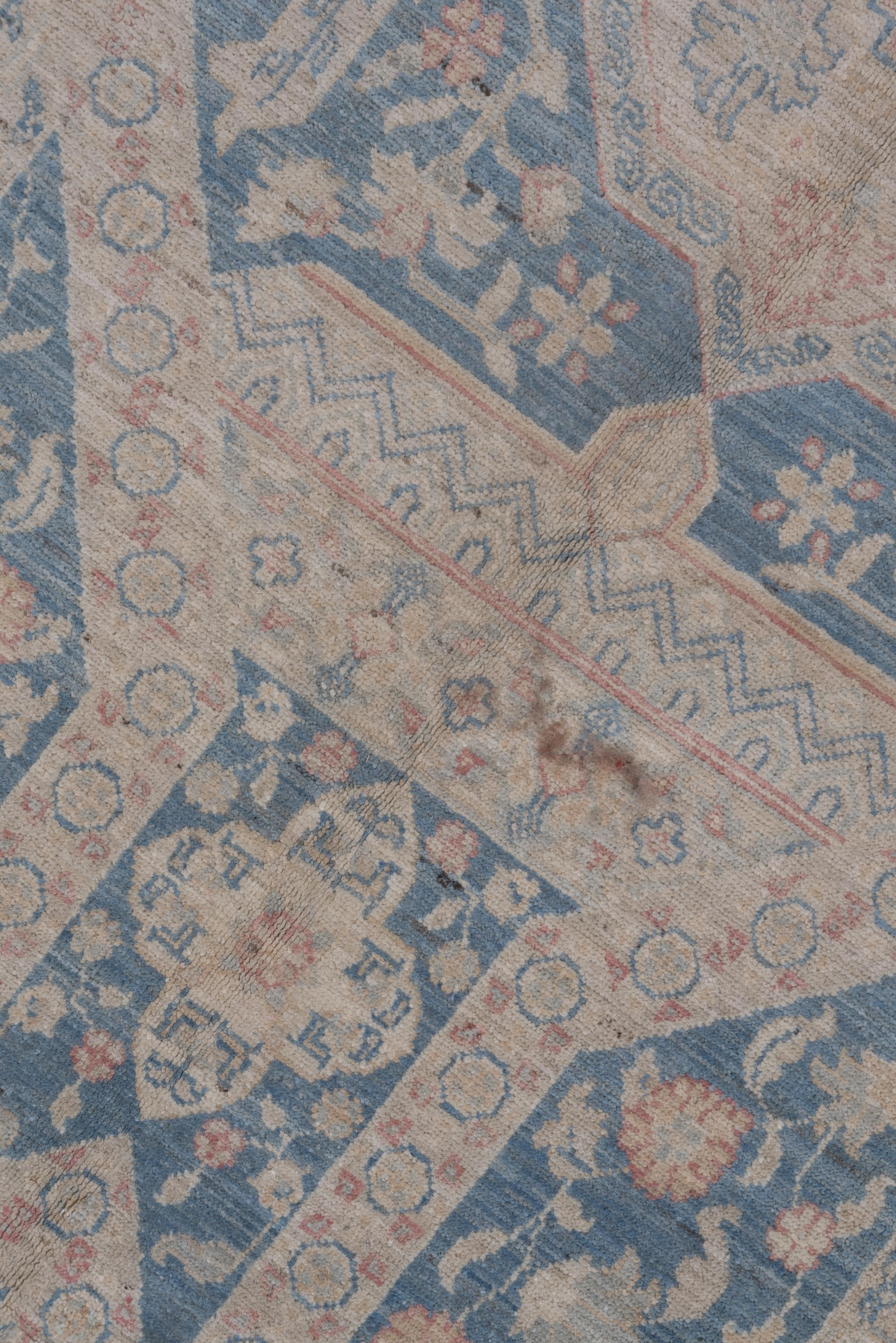 Blue Hand Knotted Tribal Afghan Carpet In Excellent Condition For Sale In New York, NY