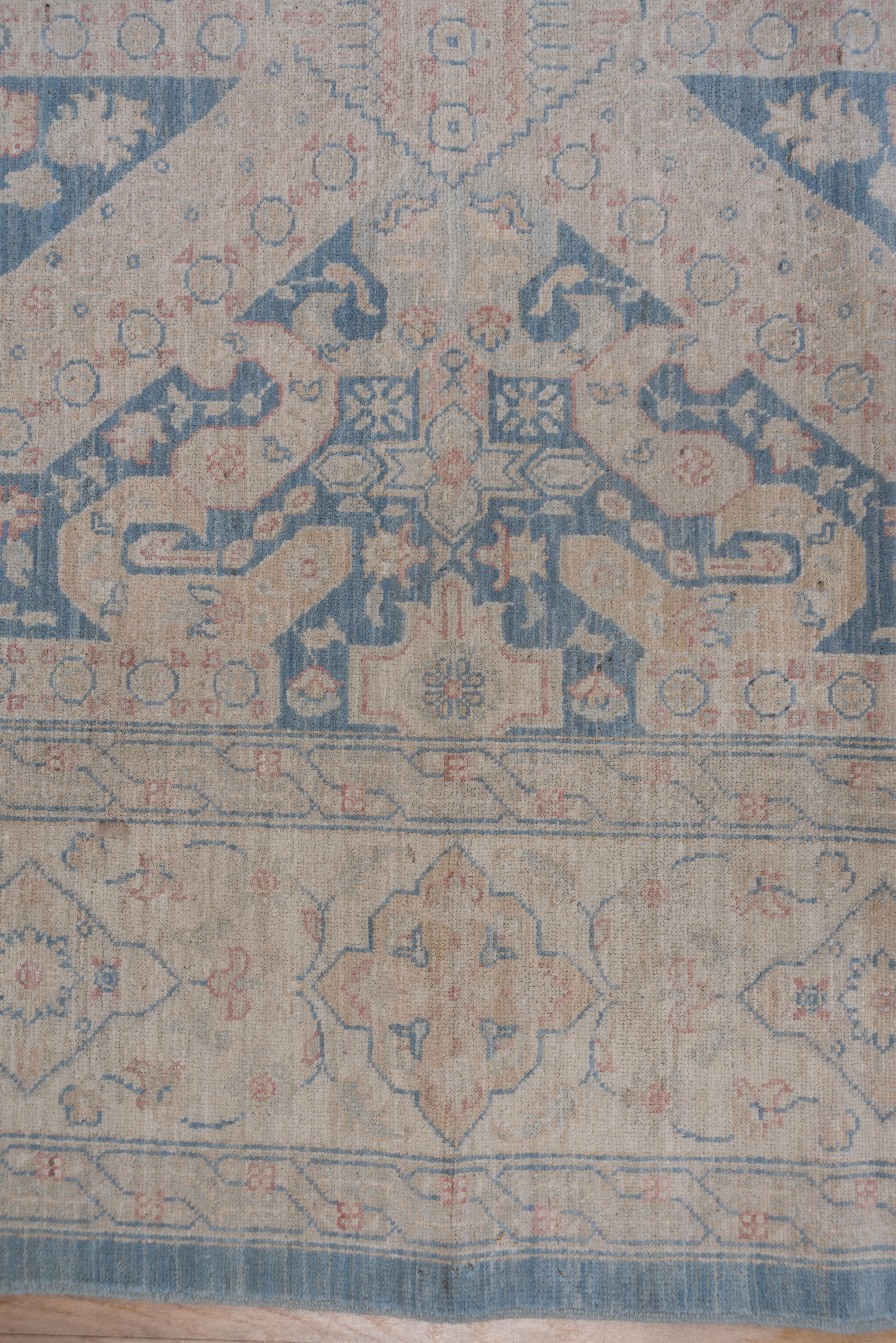 Blue Hand Knotted Tribal Afghan Carpet For Sale 2
