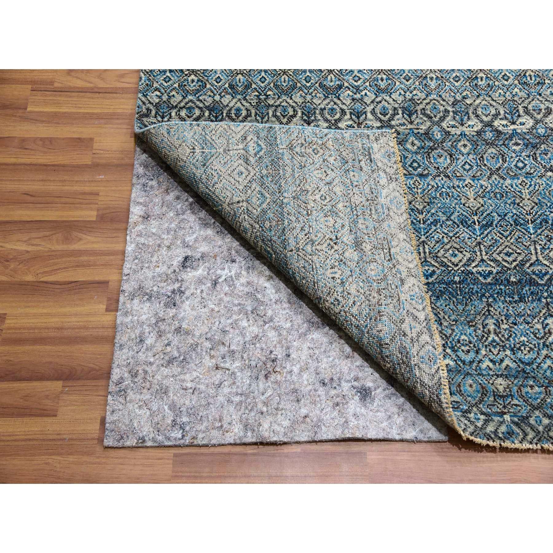 Blauer handgeknüpfter Wollteppich Kohinoor Herat Repetitives Design Übergroßer Orientteppich (Handgeknüpft) im Angebot