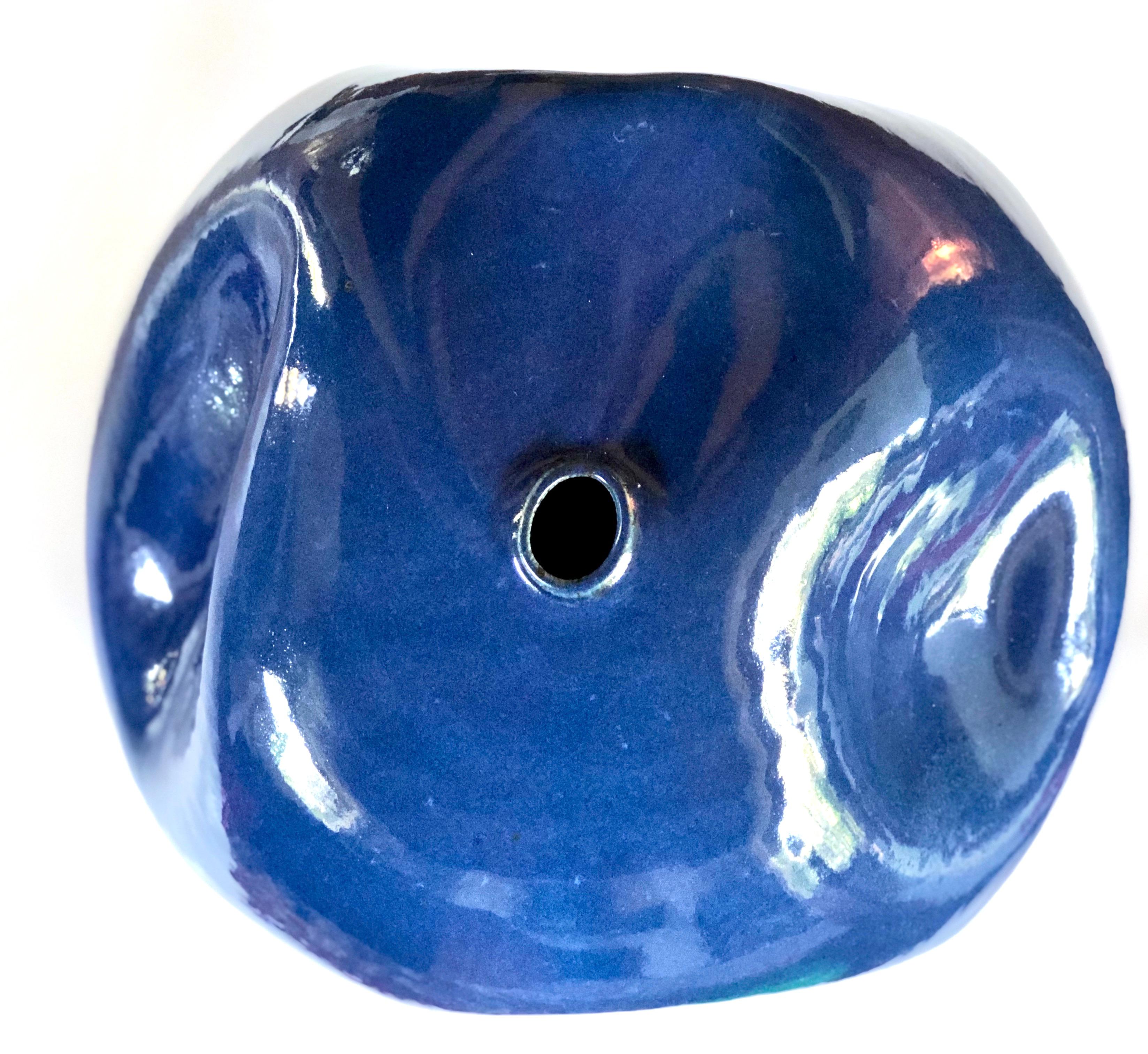 Modern Blue Handmade Contemporary Ceramic Vase / Interior Sculpture / Wabi Sabi