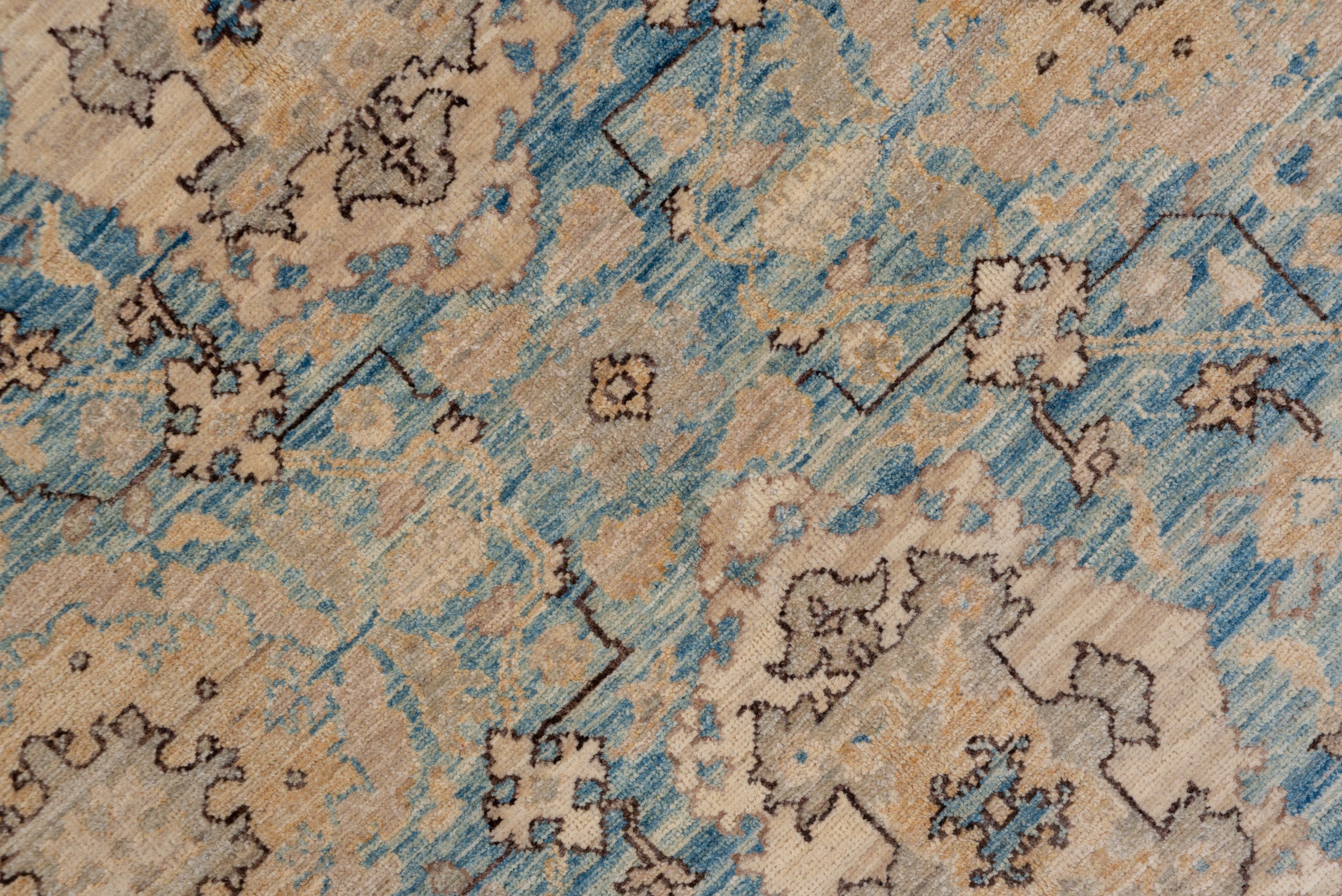 Contemporary Blue Persian Tabriz Carpet For Sale