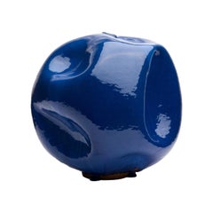 Blue Handmade Contemporary Ceramic Vase / Interior Sculpture / Wabi Sabi