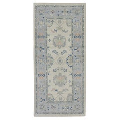 Blue Handwoven Wool Turkish Oushak Runner 3
10" X 8
4"