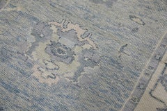 Runner Oushak blu in lana turca intrecciata a mano 3'9" X 9'3"