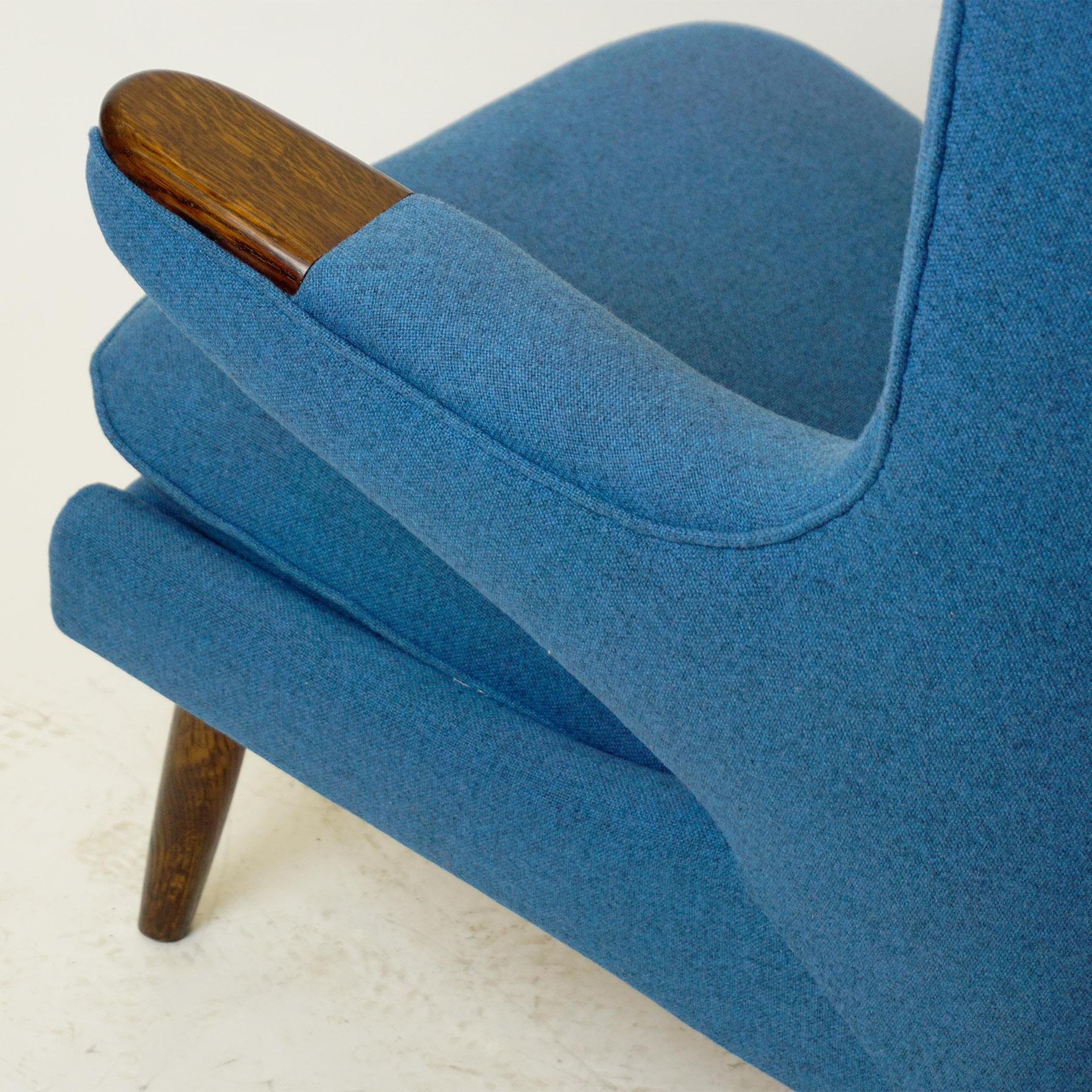 Blue Hans Wegner Mod. AP19 Papa Bear Lounge Chair for AP Stolen 7