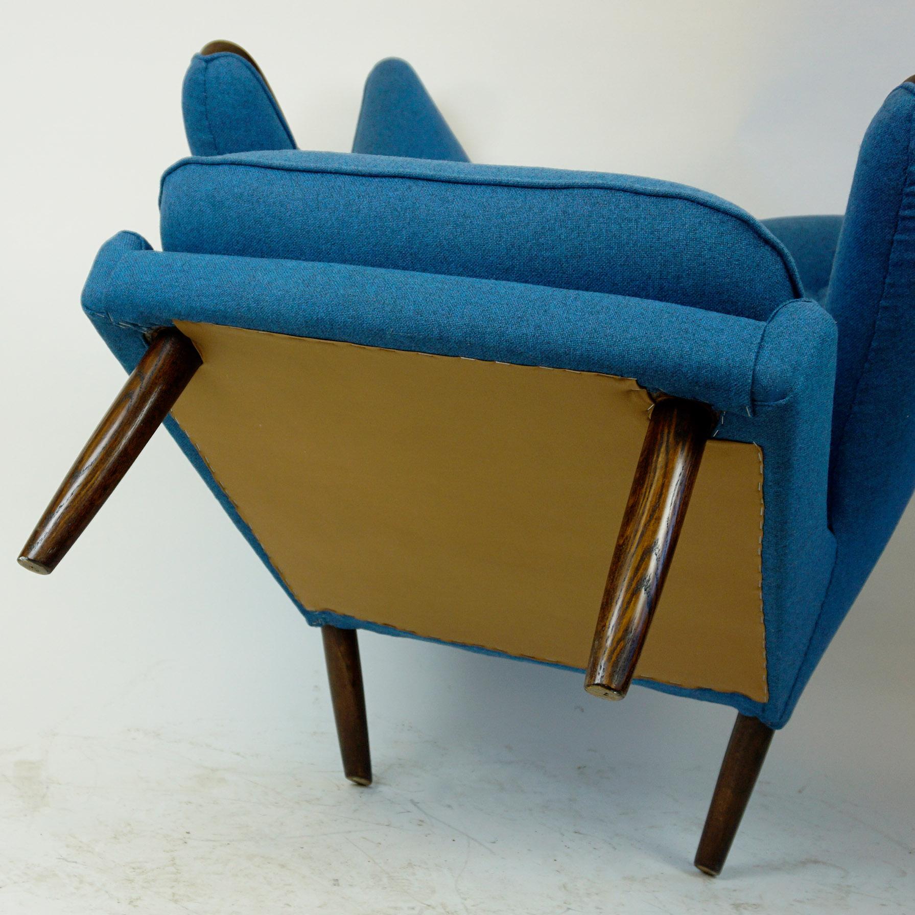 Blue Hans Wegner Mod. AP19 Papa Bear Lounge Chair for AP Stolen 9