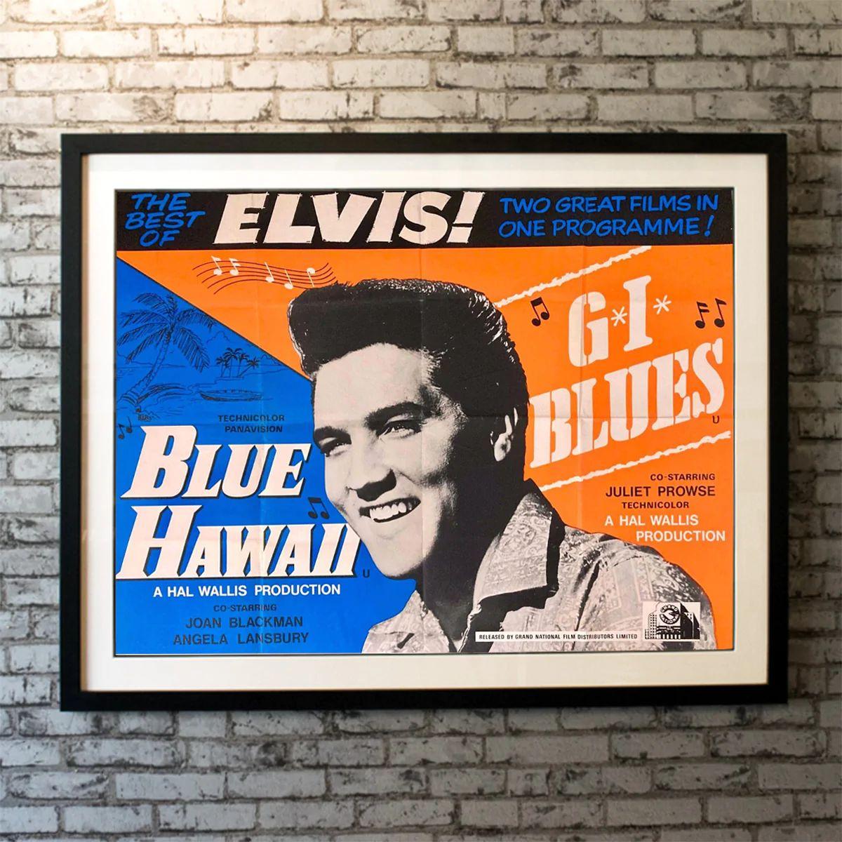 Blue Hawaii / G.I. Blues, unframed poster, 1961

Original British Quad (30 X 40 Inches). A double feature starring Elvis Presley for Blue Hawaii and G.I. Blues.

Year: 1961
Nationality: United Kingdom
Condition: Folded
Type: Original British