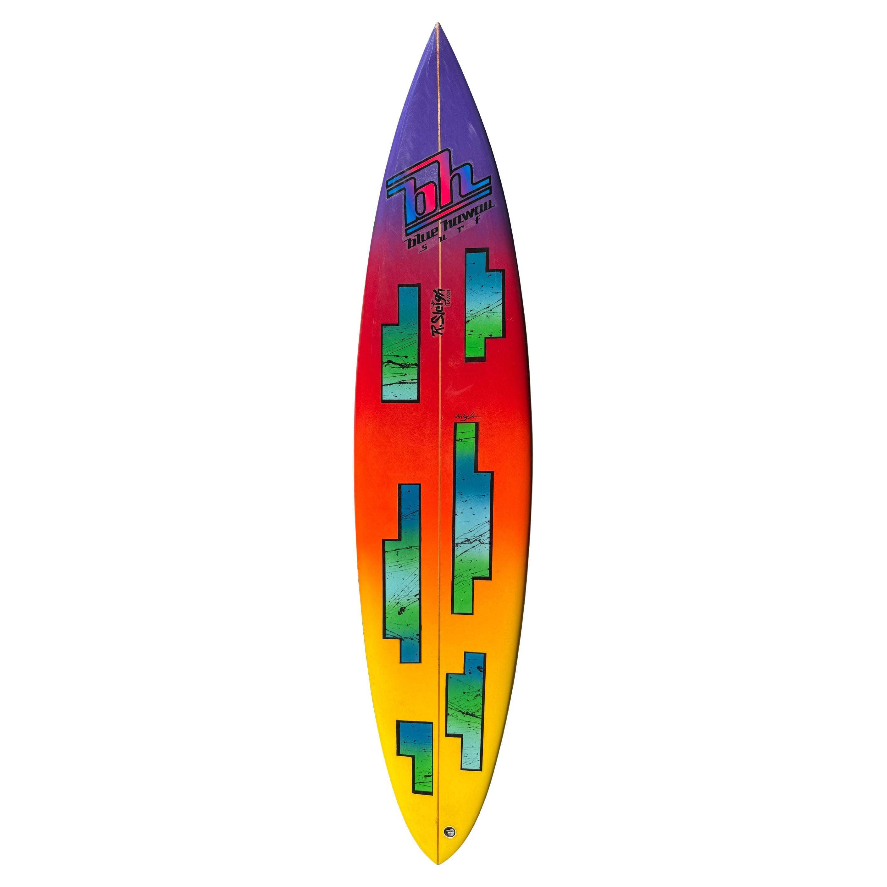 Tavola da surf vintage Blue Hawaii modellata da Randy Sleigh (anni
80)