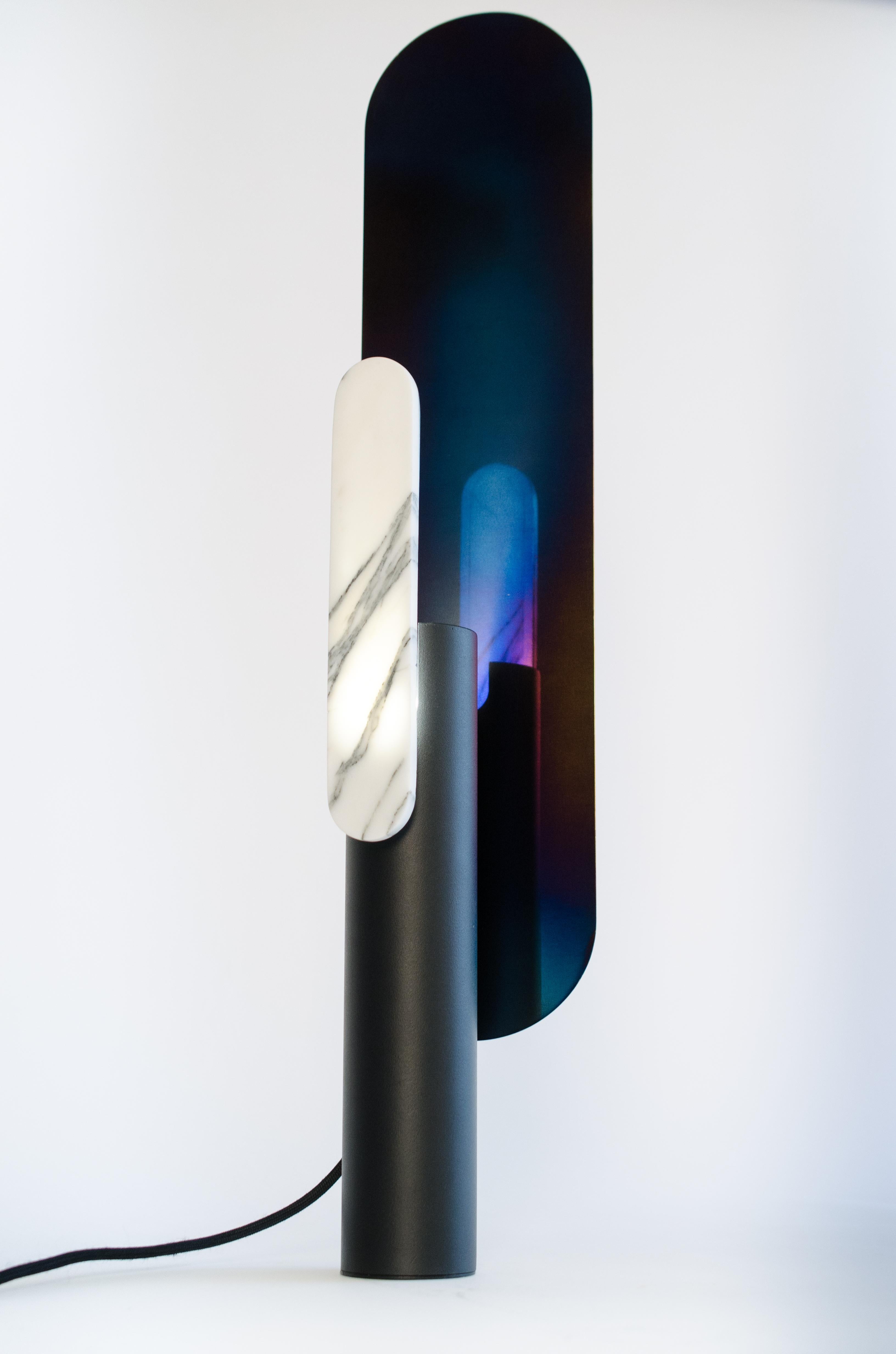 Contemporary Blue Heat Lamp Signed by Adam Ruiz