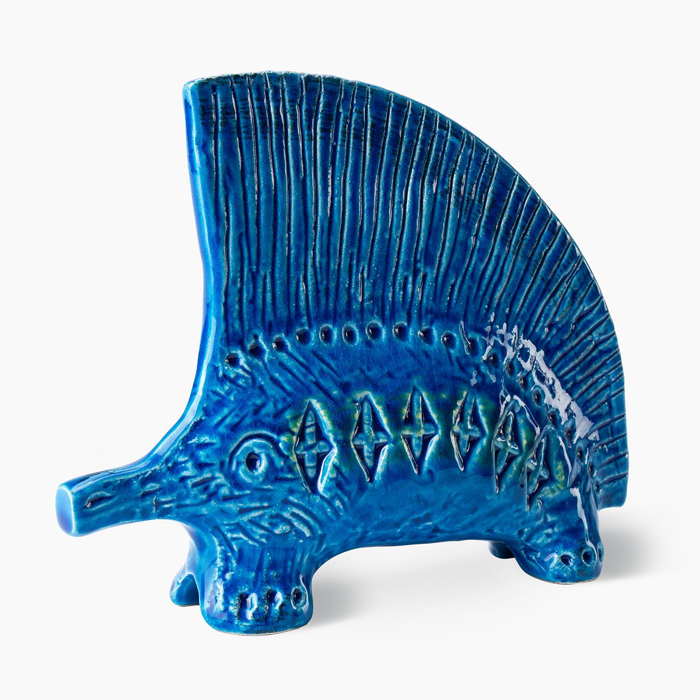 Blue Hedgehog Figurine by Aldo Londi in vendita 1