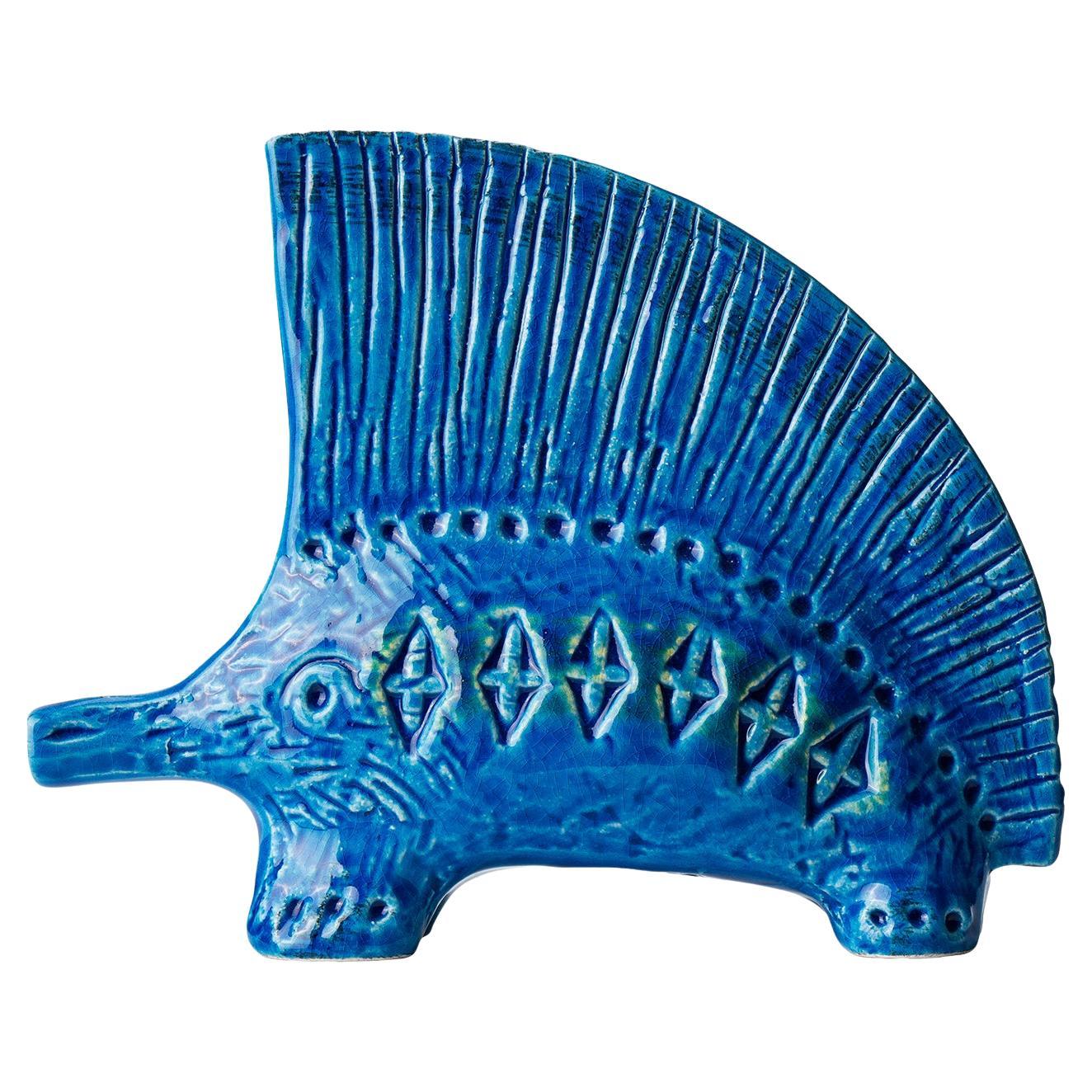 Blue Hedgehog Figurine by Aldo Londi in vendita
