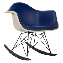 Used Blue Herman Miller Eames RAR Rocking Arm Shell Chair