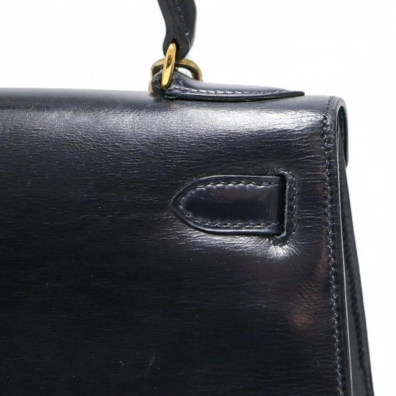Blue Hermes Kelly 28 Vintage For Sale 6