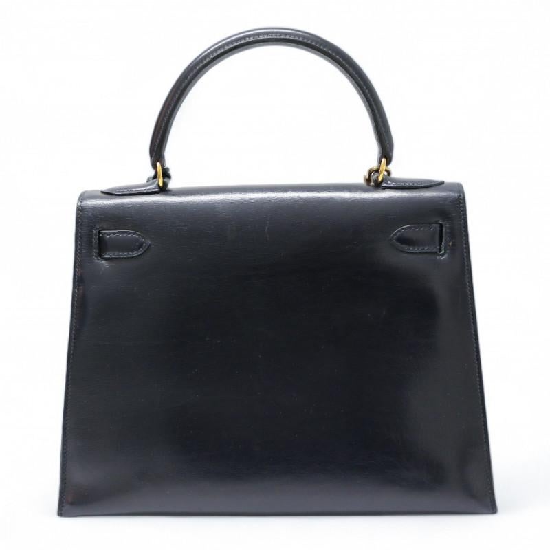 Blue Hermes Kelly 28 Vintage For Sale 7