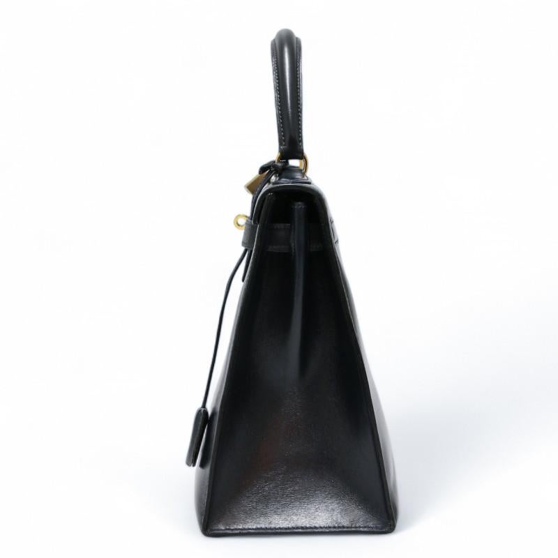 Black Blue Hermes Kelly 28 Vintage For Sale