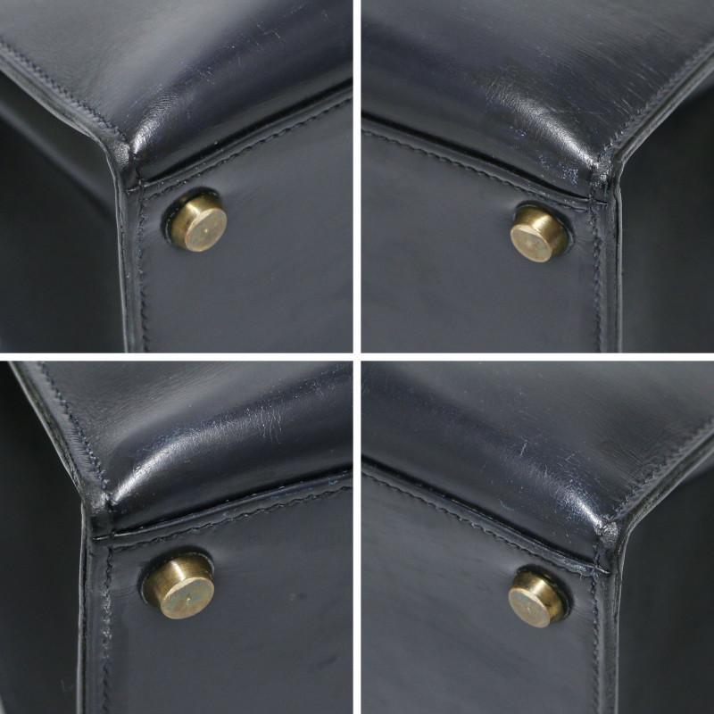 Blue Hermes Kelly 28 Vintage In Good Condition For Sale In Paris, FR