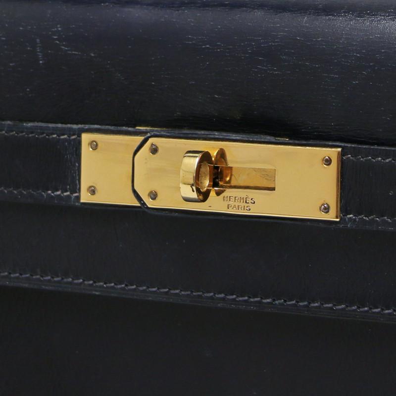 Blue Hermes Kelly 28 Vintage For Sale 1