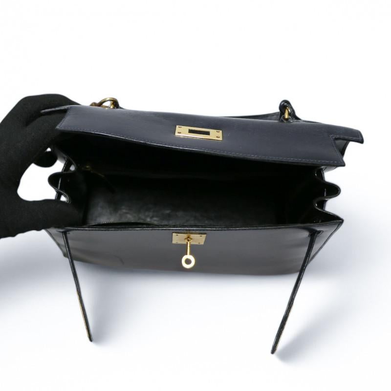Blue Hermes Kelly 28 Vintage For Sale 4