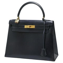 Blue Hermes Kelly 28 Vintage
