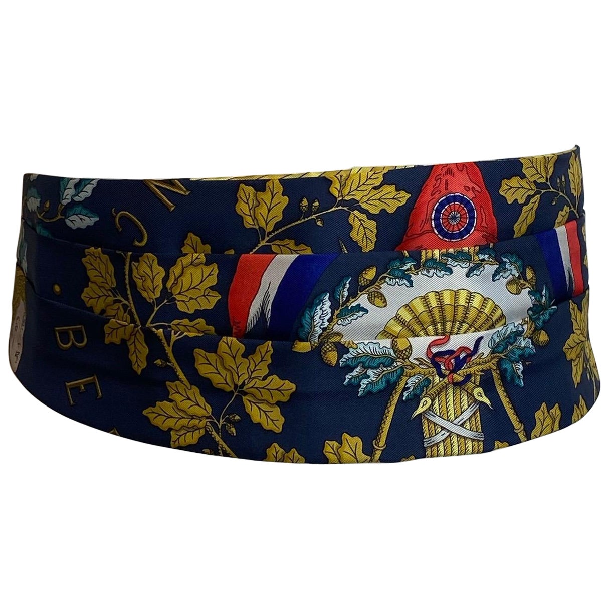 Blue Hermès-Paris patterned belt. For Sale