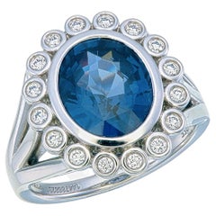 'Blue Hibiscus', A 3.76 Carat, Blue Spinel, Diamond Flower-Crown Ring