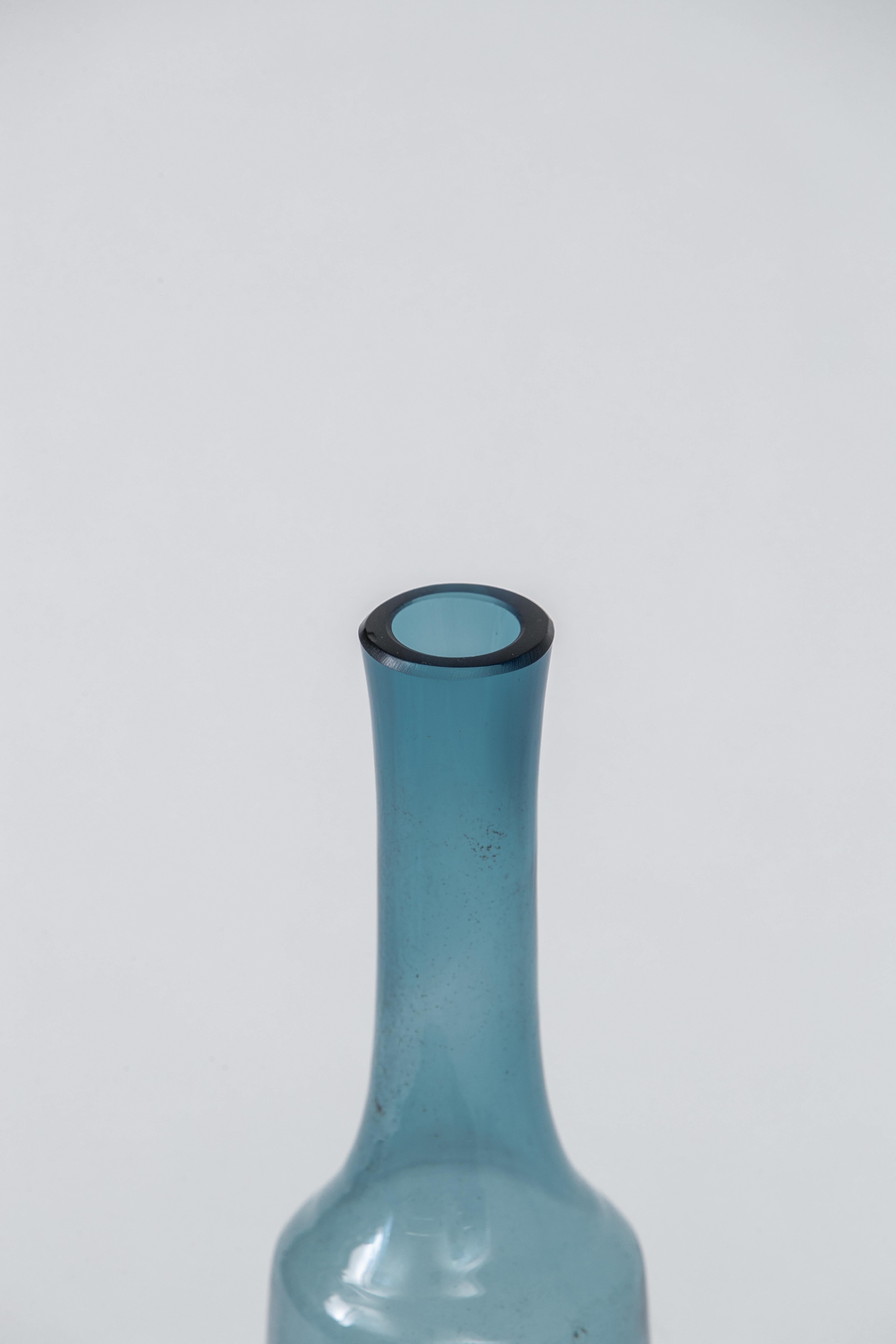 Mid-20th Century Blue Holmegaard Bottle Vessel, Denmark 1960's