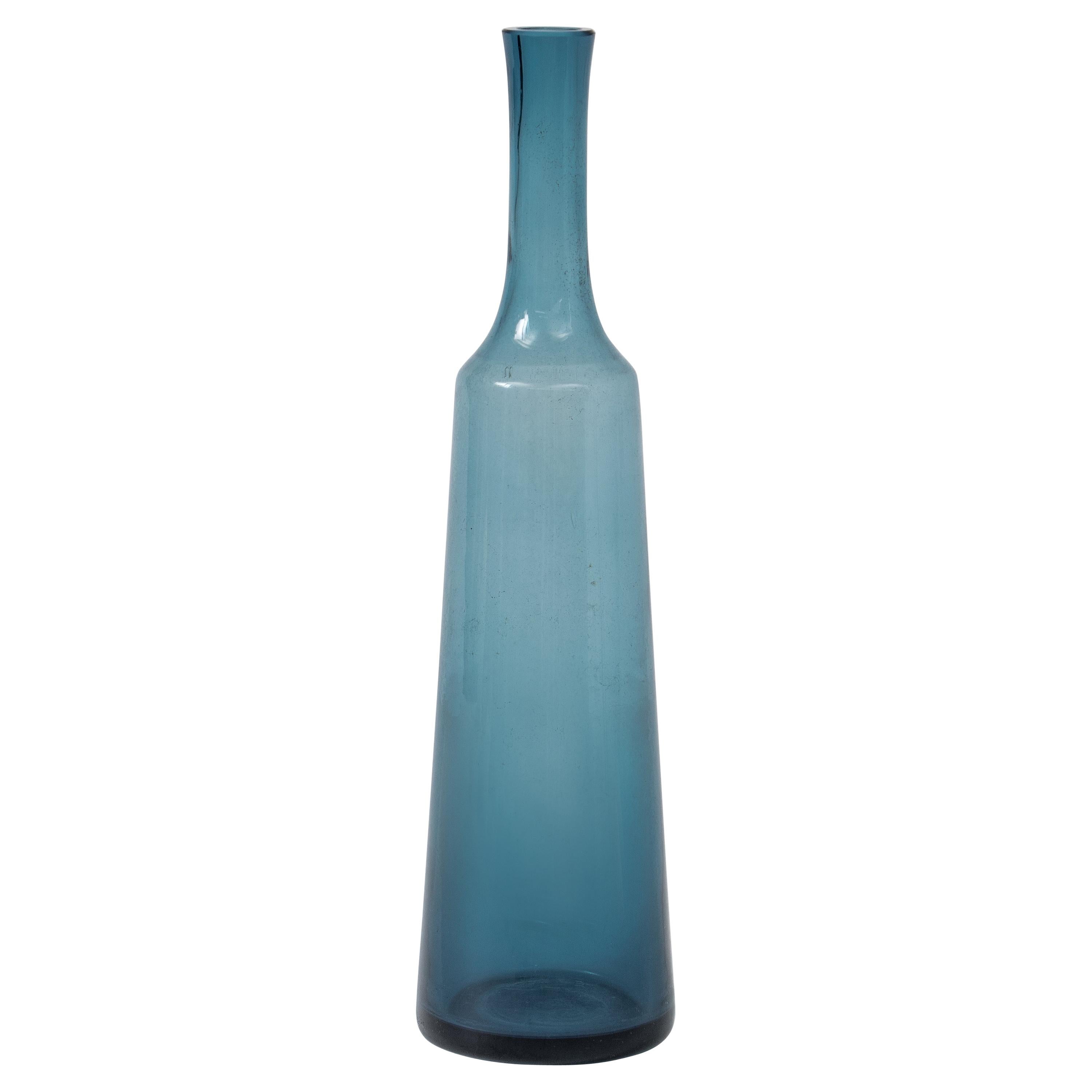 Blue Holmegaard Bottle Vessel, Denmark 1960's