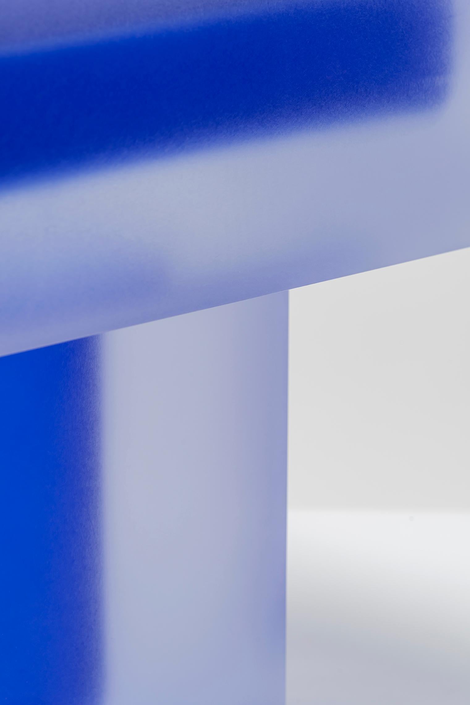 South Korean Blue Horizon Side Table by Rahee Yoon For Sale