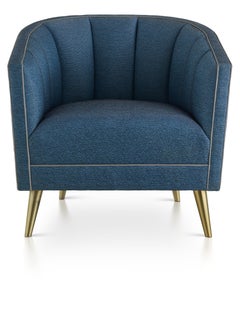 Blue Hour Armchair, Elegant Armchair on Metal Legs