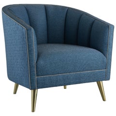 Blue Hour Armchair, Elegant Armchair on Metal Legs