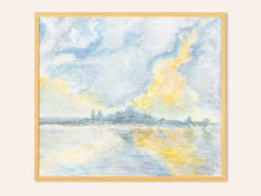 Set di quadri Blue Hour di Helga Müller, anni '90