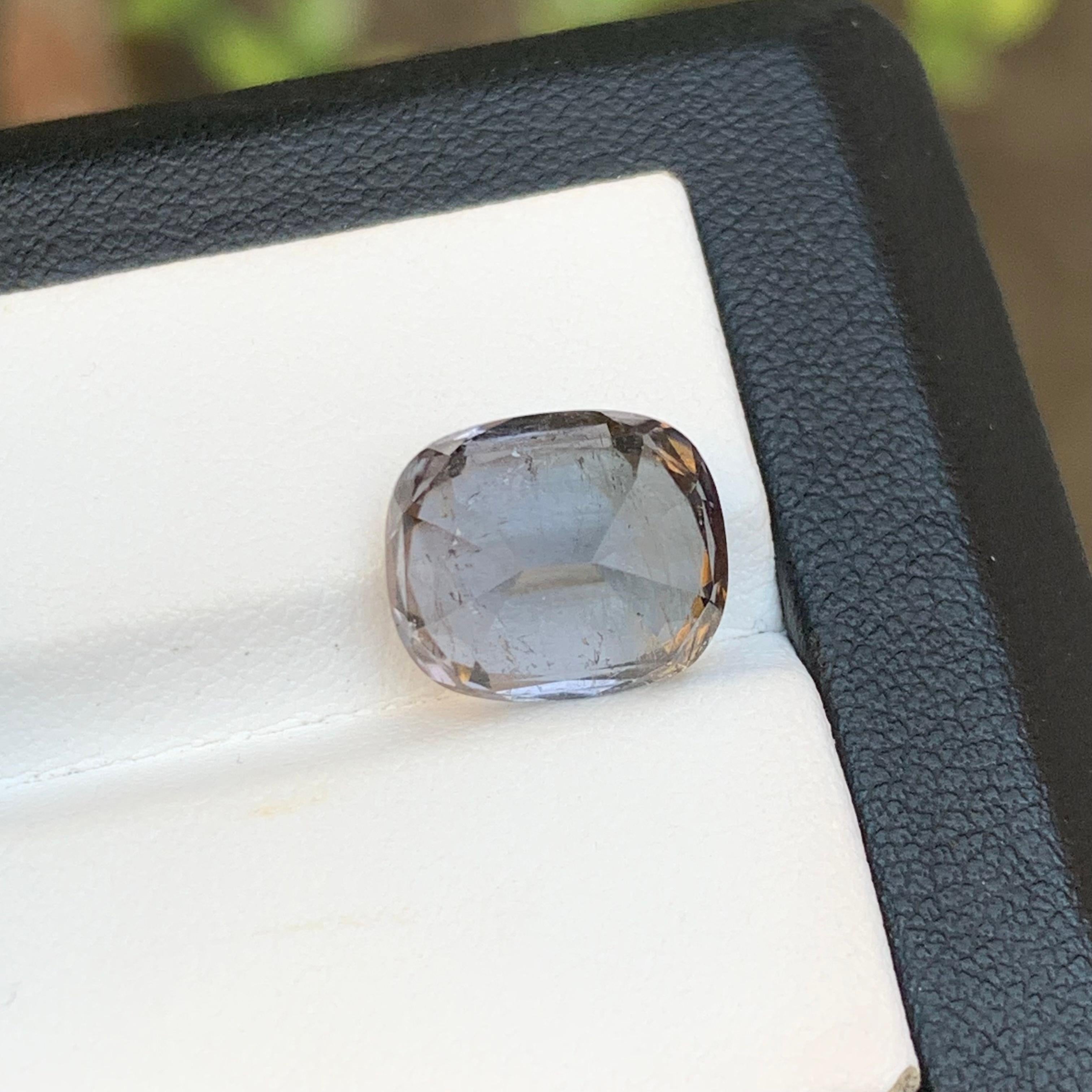Women's or Men's Blue Hue Grey Natural Tourmaline Ring, Pendant Loose Gemstone 6.80Ct Cushion Cut For Sale