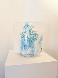 Pair of blue murrine Idra table lamps, murano, Rosanna Toso, Leucos, Italy, 1982