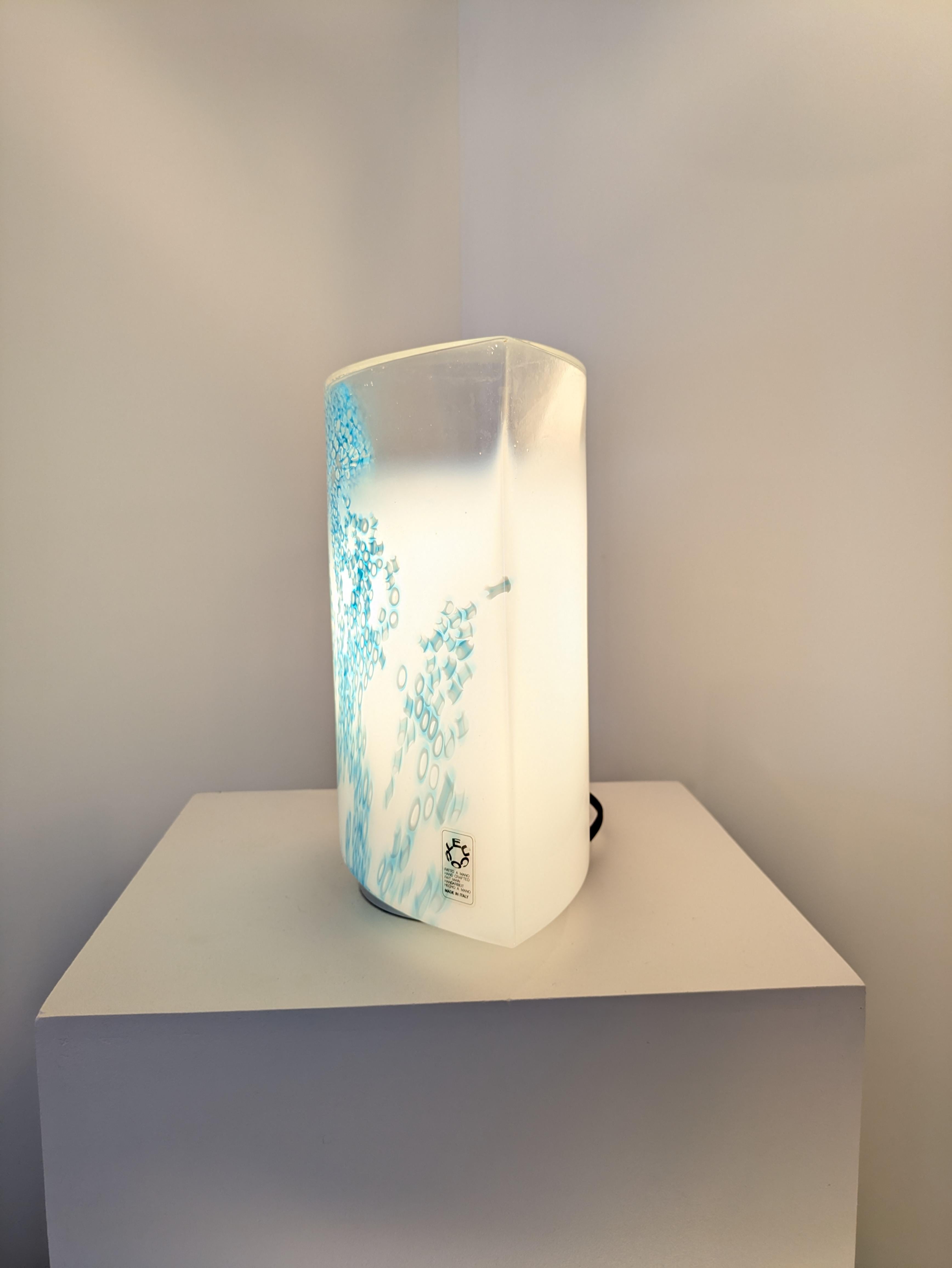 Mid-Century moderno Coppia di lampade da tavolo Idra in murrine blu, Murano, Rosanna Toso, Leucos, Italia, 1982 in vendita