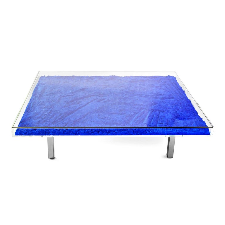 Blue IKB Yves Klein Table, Made in France For Sale at 1stdibs