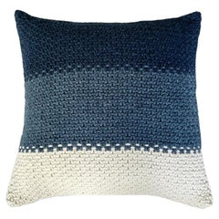 Blue/Indiago Ombre 100% Cotton Pillow handnitted in South Africa