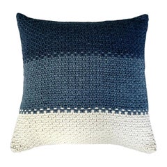 Blue/Indiago Ombre 100% Cotton Pillow Handnitted in South Africa