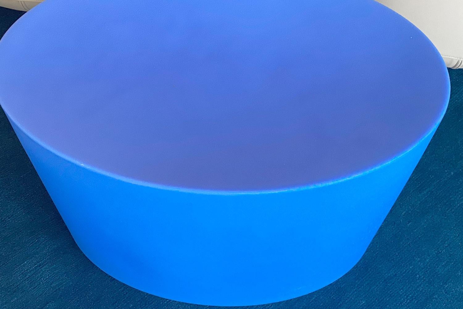 Italian Blue Indoor/Outdoor Side Table Or Seat, Knoll