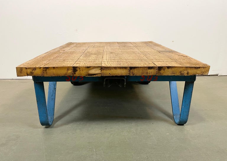 Blue Industrial Coffee Table Cart, 1960s For Sale 5