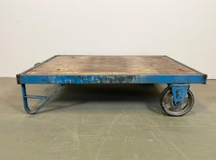 Blue Industrial Coffee Table Cart, 1960s