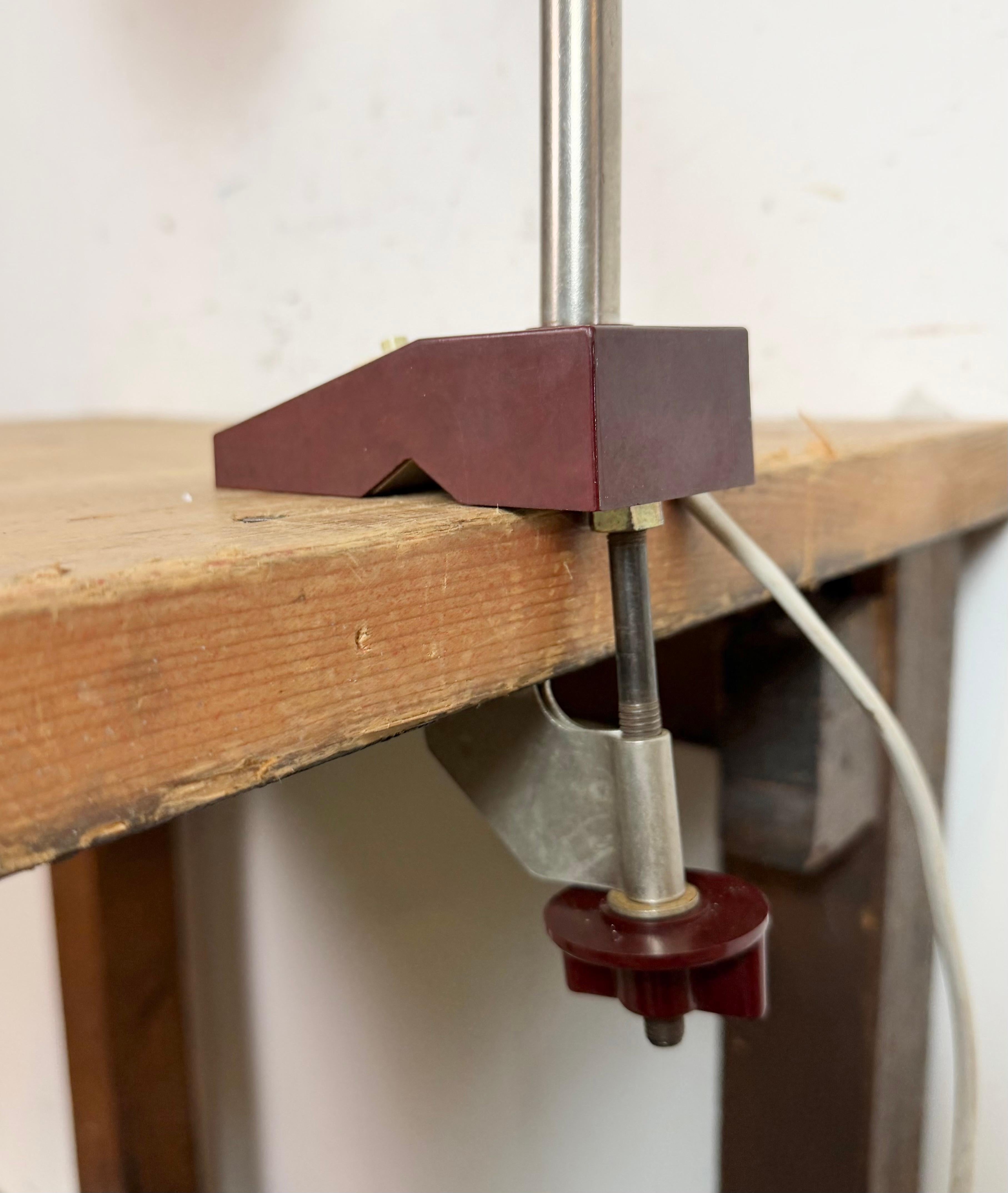 20ième siècle Lampe de table industrielle bleue d'atelier allemand de Reif Dresden, années 1960 en vente