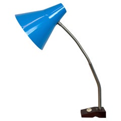 Blue Industrial German Workshop Table Lamp from Reif Dresden, 1960s